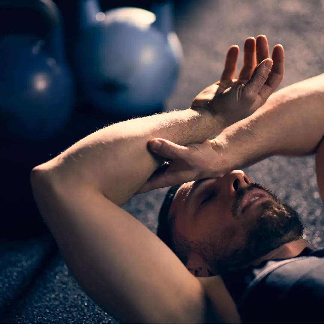 Athlete recovering after a demanding training session