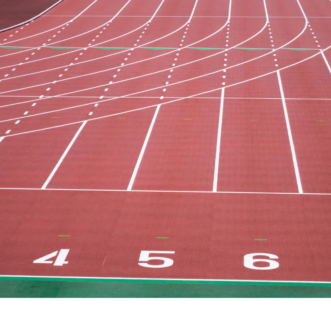 Empty lanes on a college track