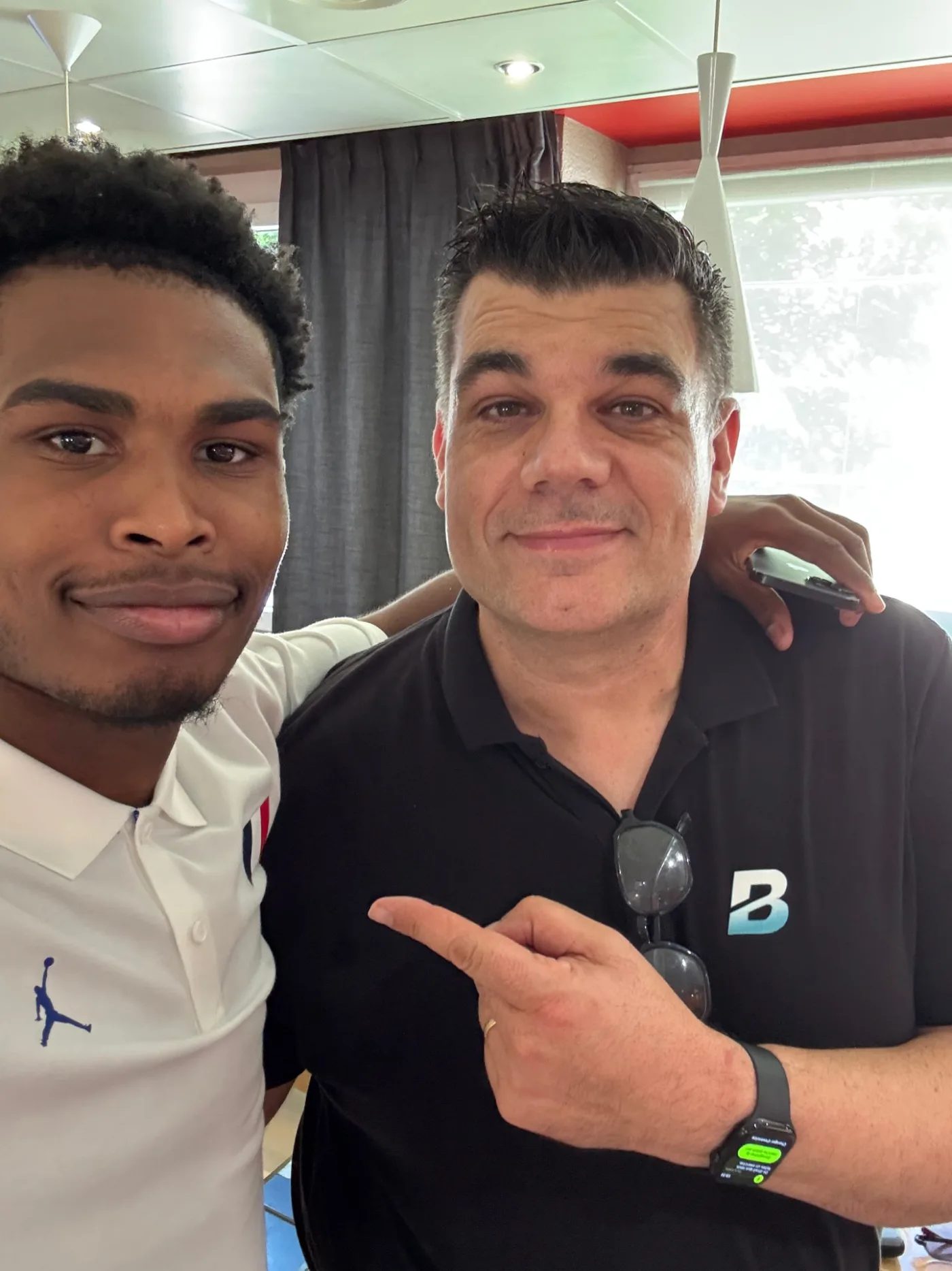 Young French national-team basketball player with Jean Pierre Ciesielski