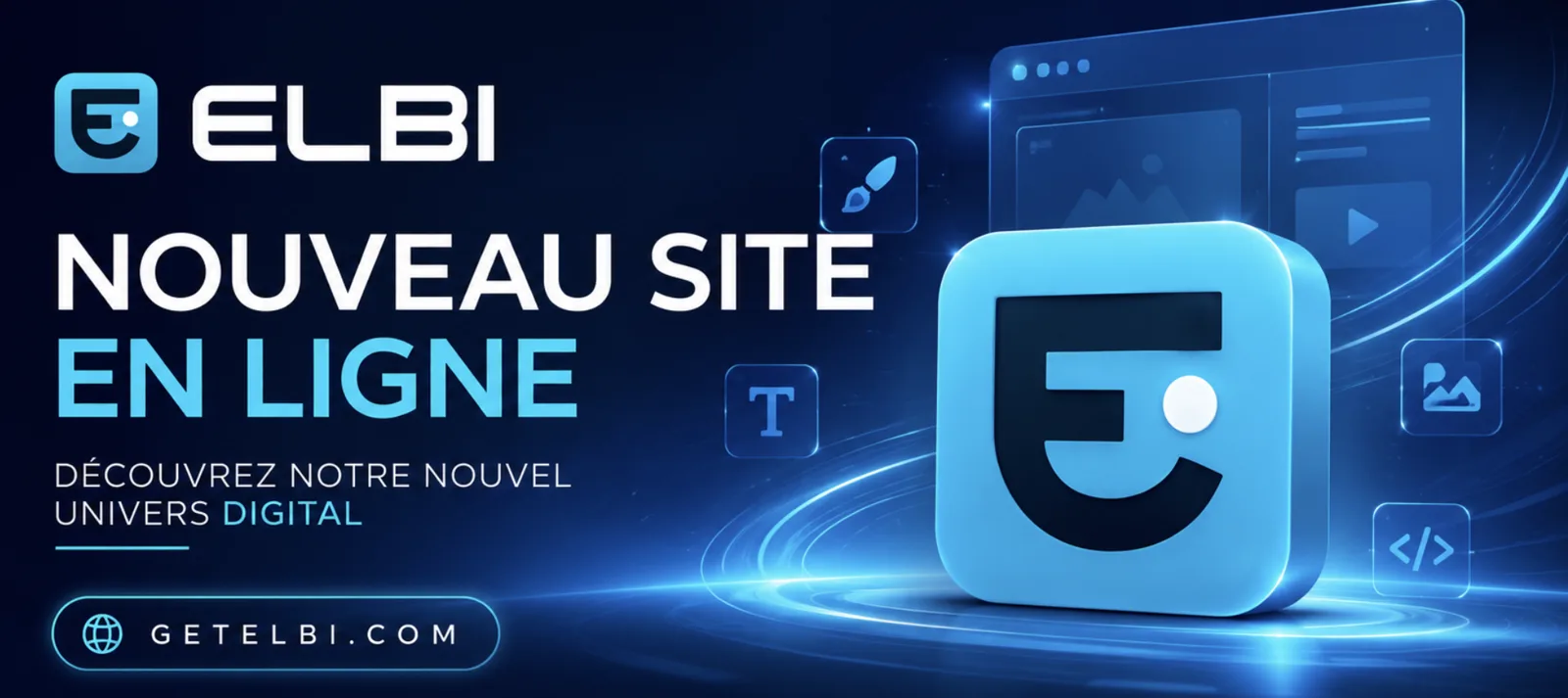 ELBI banner introducing its new digital home at getelbi.com